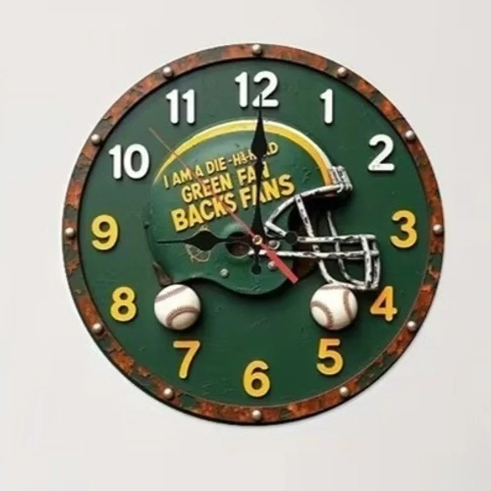 Wall Clock green bay packers Football Die Hard Fans